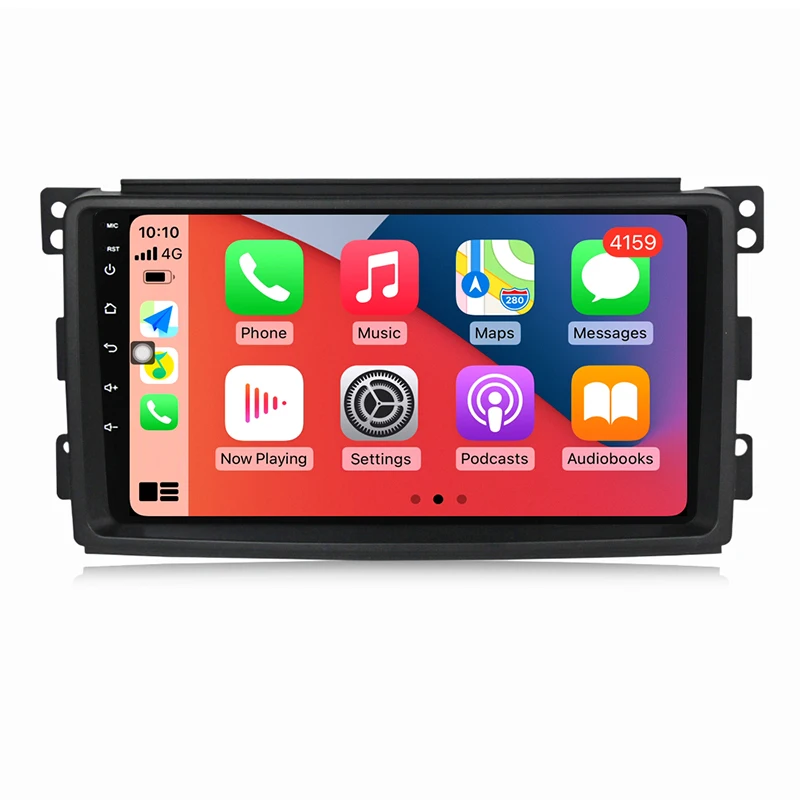 9inch Android Car Radio Fascia Adapter For Mercedes Benz Smart Fortwo W451 2006~2009 Headunit Frame Harness Dash Fitting Panel