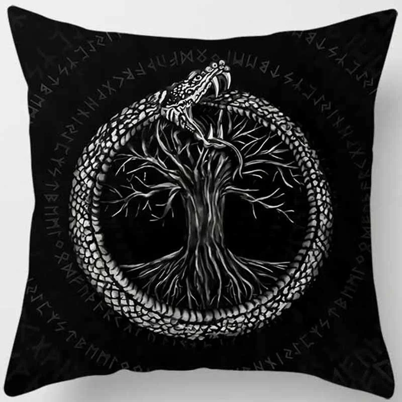 Dark World Tree Print Pillow Cover Home Decor Car Sofa Cushion 2