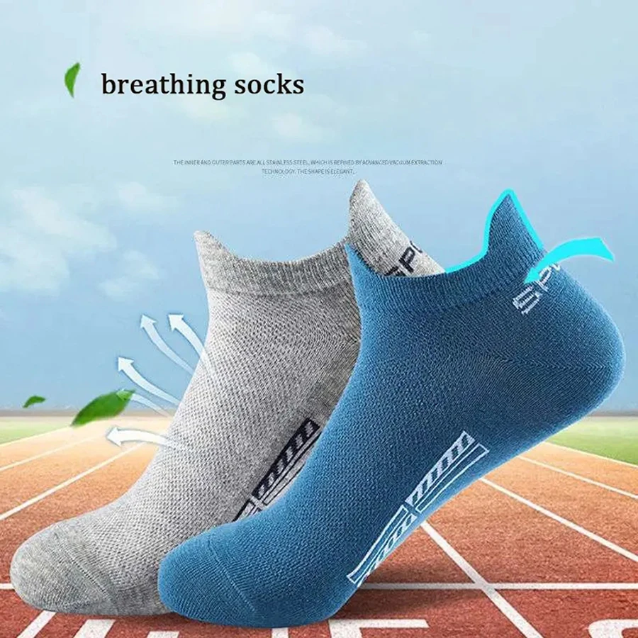 Men Short Socks 5/10/20 Pairs Trendy Low Cut Round Neck Ankle Socks Mesh Breathable Versatile Casual Men Boat