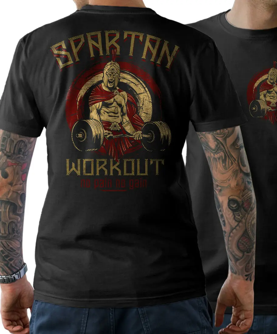 

T-Shirt-Spartan Workout Fitness Bodybuilding Power Sports Gain S-3XL