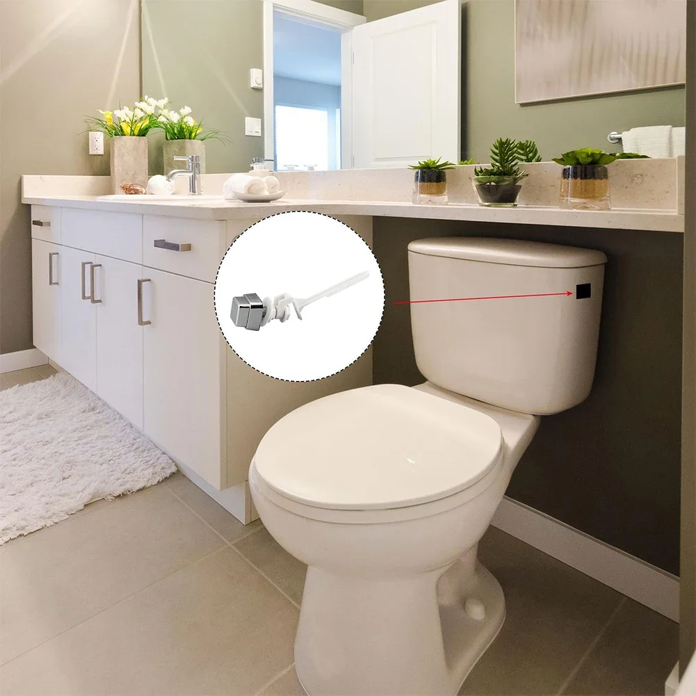 1pc Push Button Toilet Flush Kit Side Mount Water Tank Trip Lever Handle Part Home Bathroom Hardware Tools Accessories