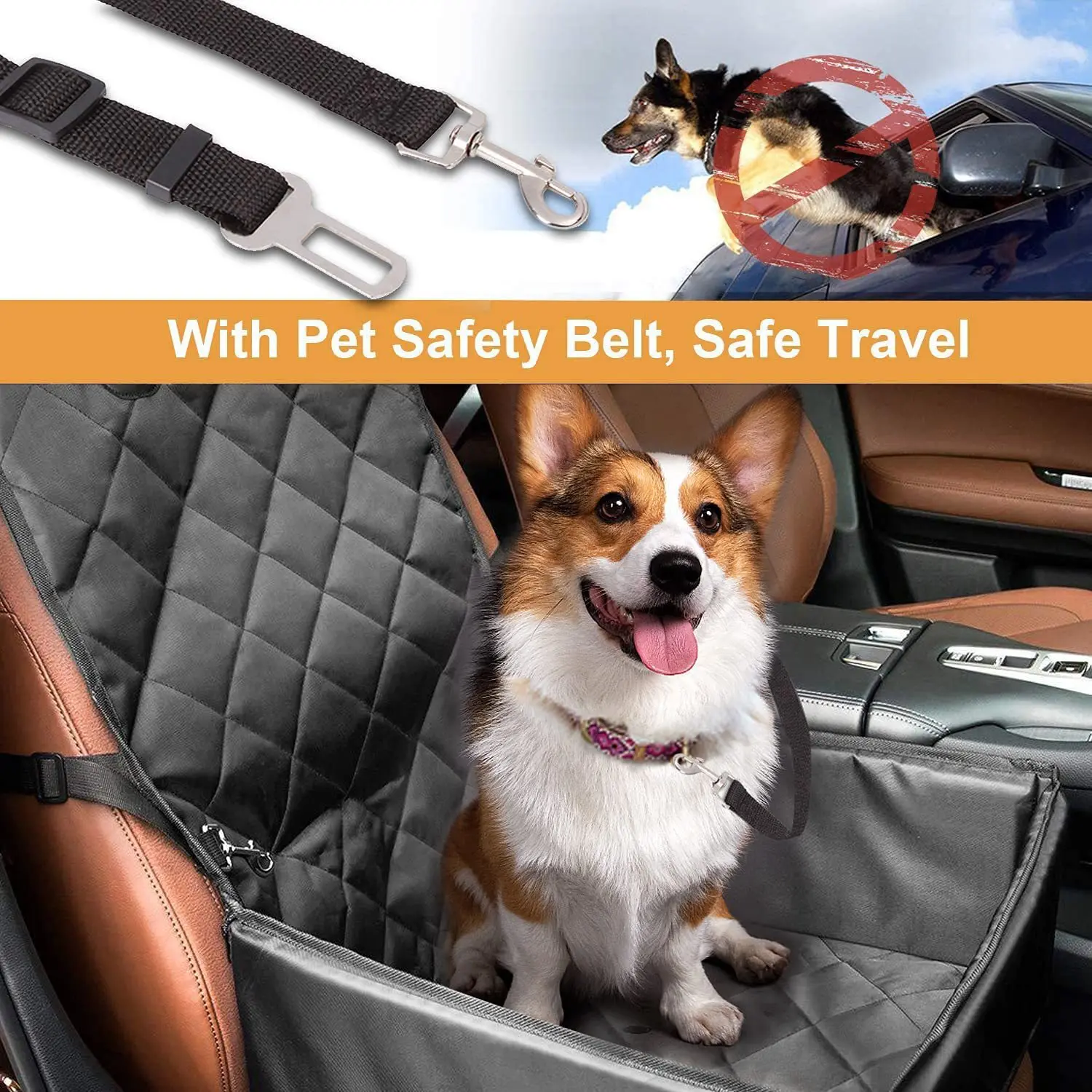 Hammock Pet Car Seat Booster Cover Protector Front Chair