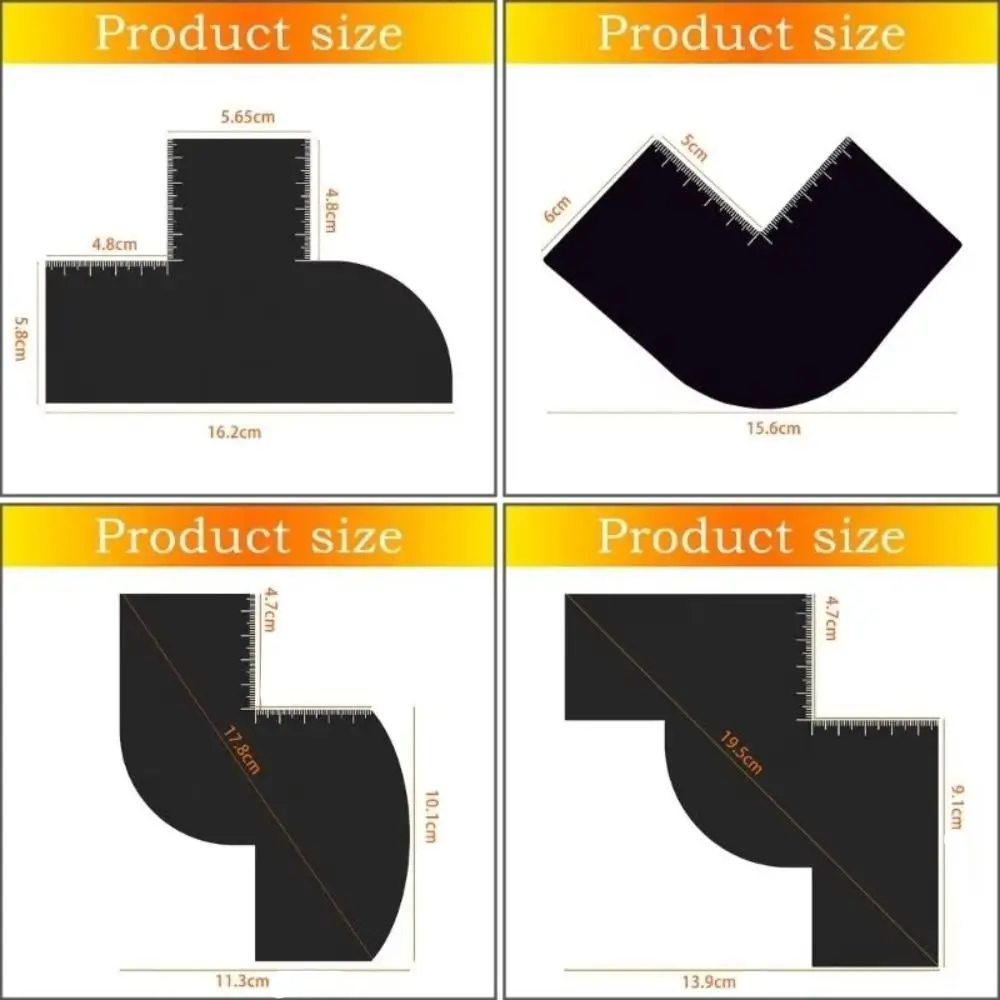 Reusable Color Enhancement Barber Card Easy to Clean with Measurement Indicators Enhancement Card for Barbers Black