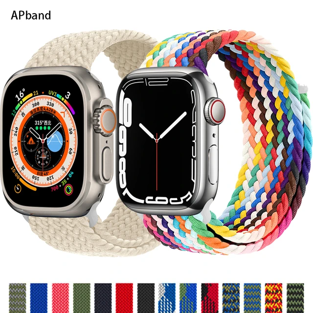 1pc Nylon loop strap Compatible With Apple watch band 45mm 41mm 44mm 40mm  42mm 49mm Elastic Bracelet Compatible With Apple Watch Ultra 49 mm 44 45  Series 5 6 7 SE 8 Smart Watch Strap Accessories