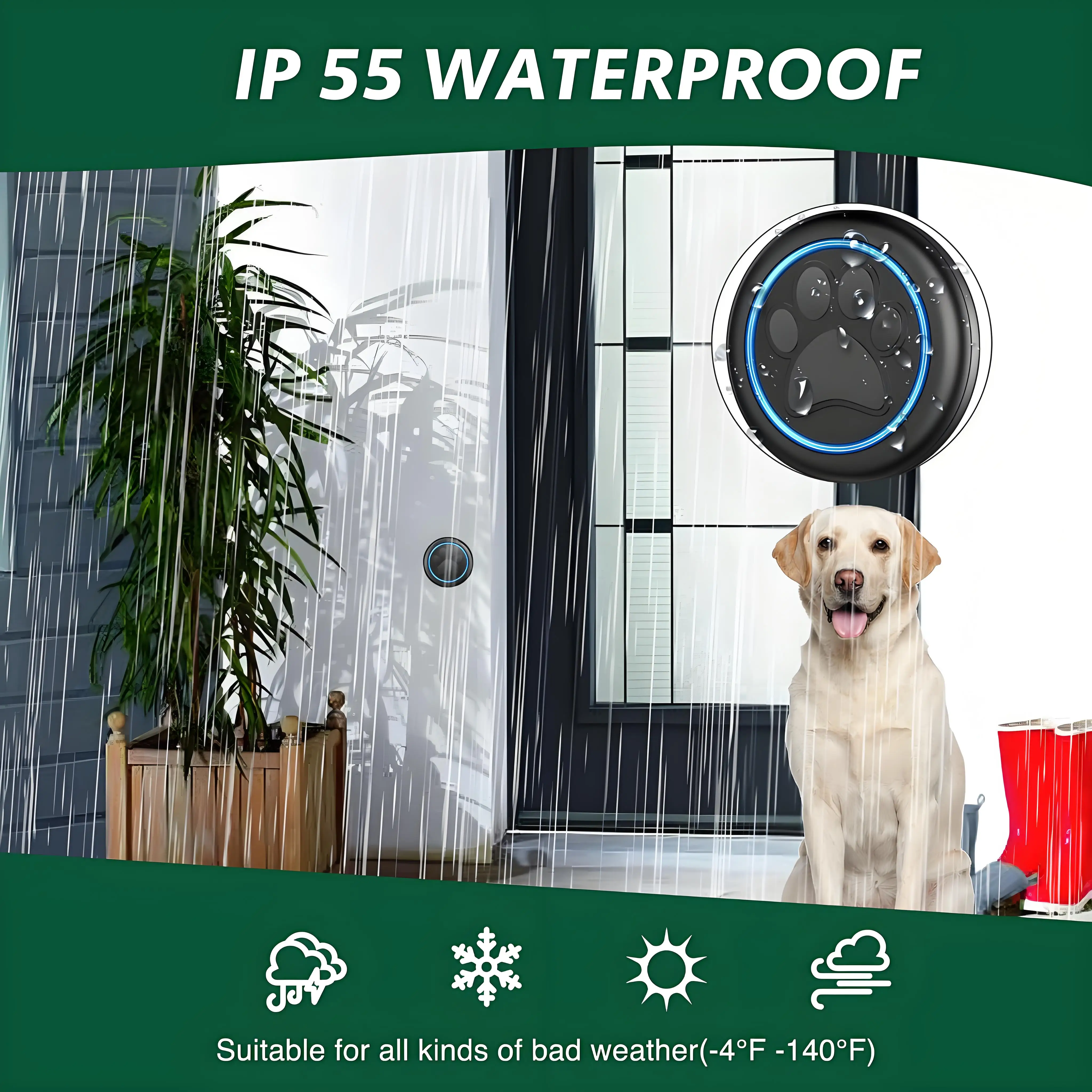 Premium Wireless Dog Doorbell - 1000ft Range, 60 Melodies & Waterproof - View 5