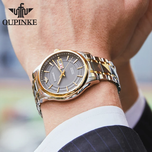 Genuine OUPINKE Mechanical Watch For Men Synthetic Sapphire Tungsten Steel Waterproof Men Wristwatch Top Brand Luxury Man Watch 3