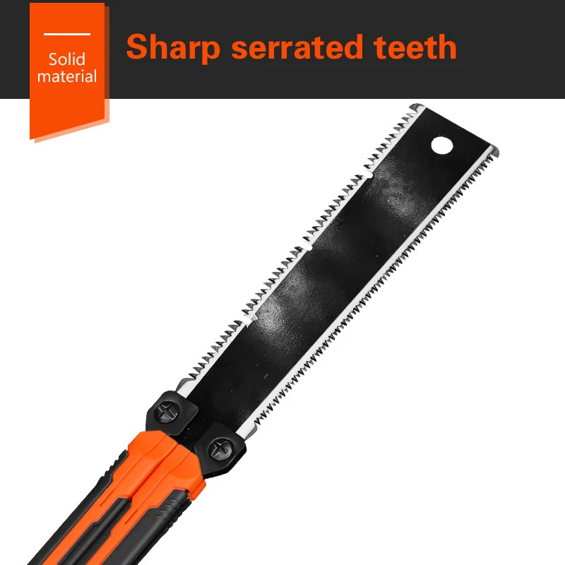 8-Inch Folding Hand Saw With SK5 Blade - Double Edge Woodworking & Pruning Saw For Camping & DIY