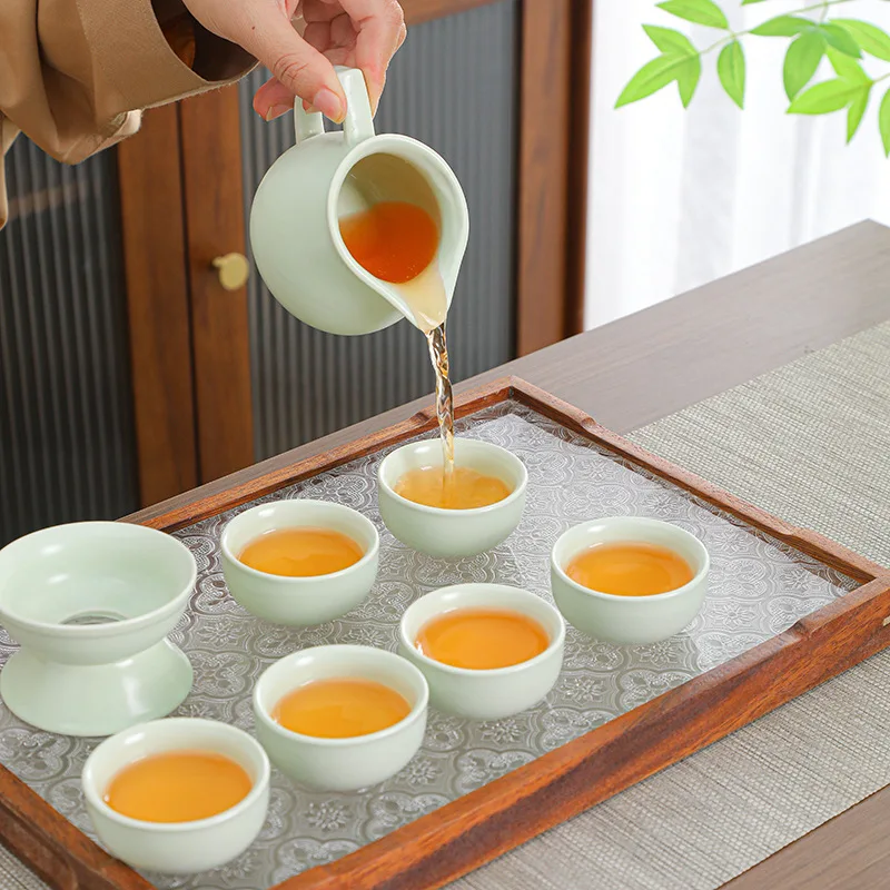 Chinese Kung Fu Teaset Ceramic Household Teapot Set Outdoor Travel Tea Cups of Tea Ceremony Teacup Fine Gifts Accessories