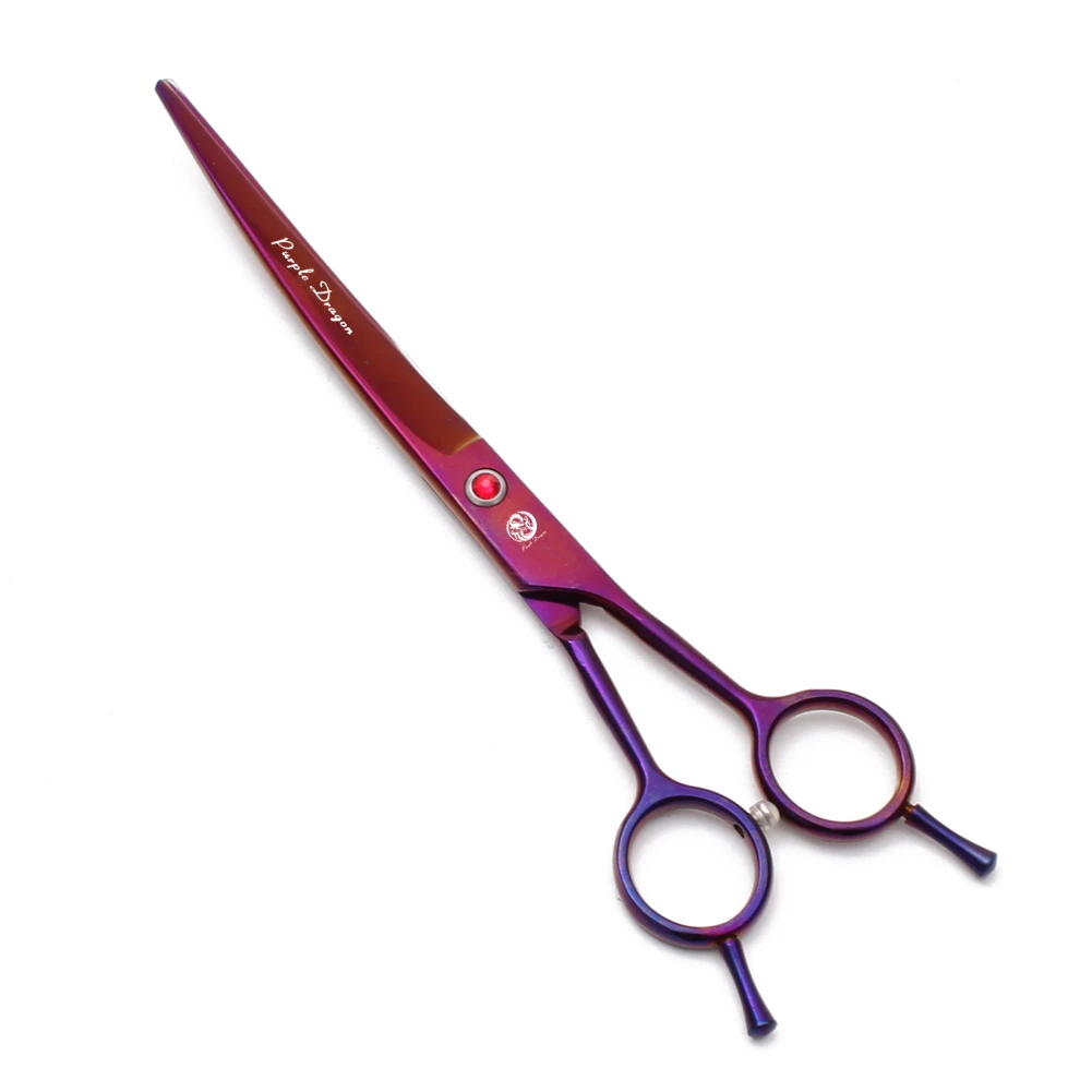 Purple Dragon-Tijeras de aseo para s, accesorio profesional de acero inoxidable japonés de 7 y 8 pulgadas, tijeras rectas y curvadas para mascotas y gatos, Z4007 - Imagen 5