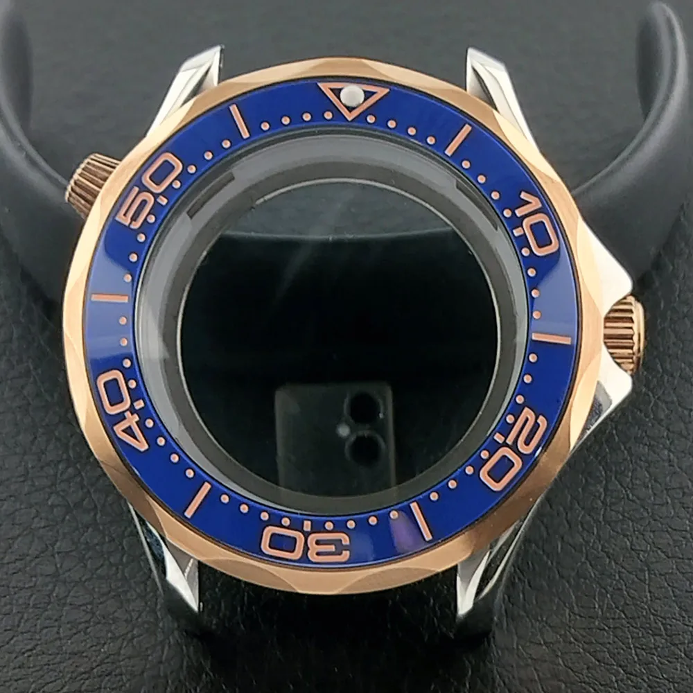 Men's 42mm Mechanical Watch Case with Luminous Dial and Assembled Parts
