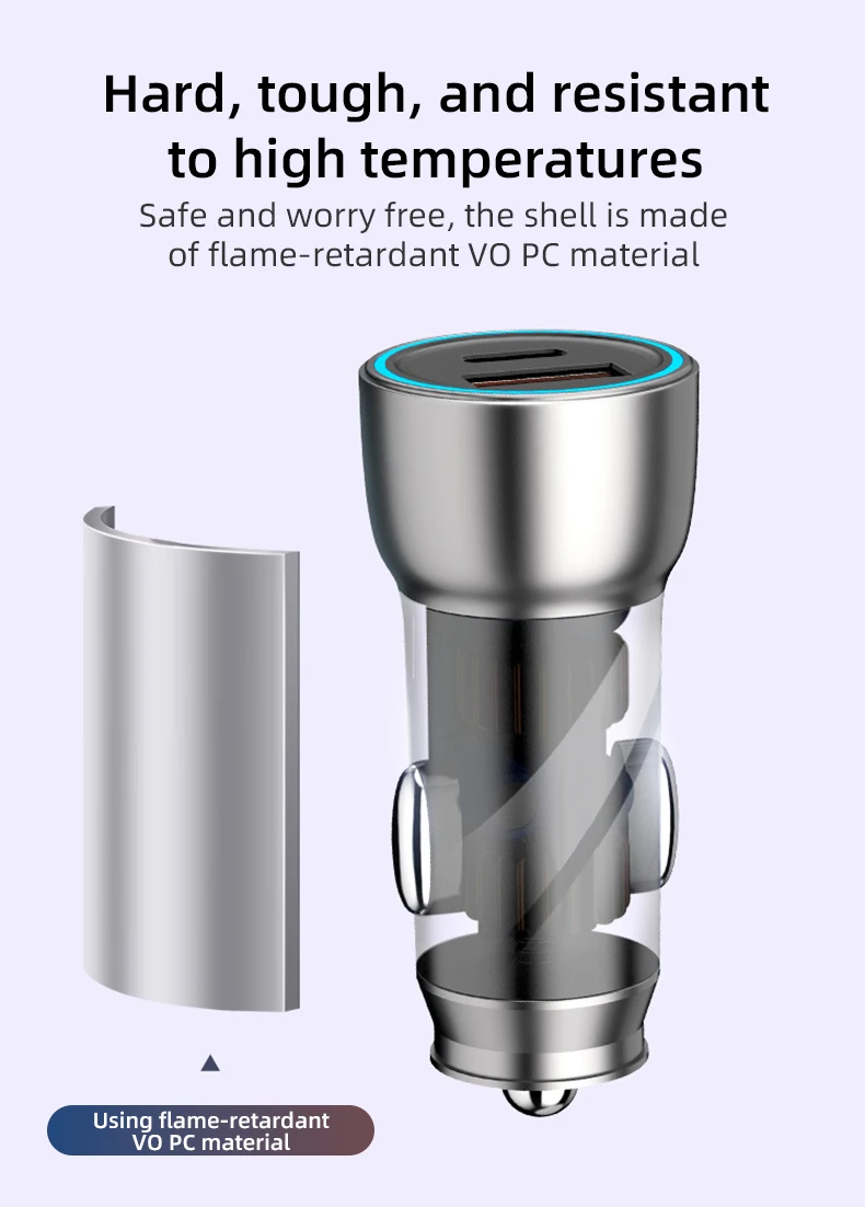 30W PD Type C Car Charger Fast Charging Charger For iPhone 16 Samsung Xiaomi 15 Huawei 2 Ports Car Quick Phone Charger Adapter