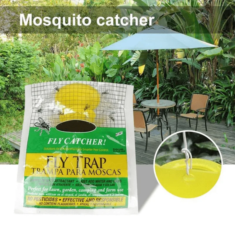 Hanging Fly Trap Disposable Insect Bug Attract Fly Catcher Bag Mosquito Trap Catcher Wasp Killer Flie for Outdoor