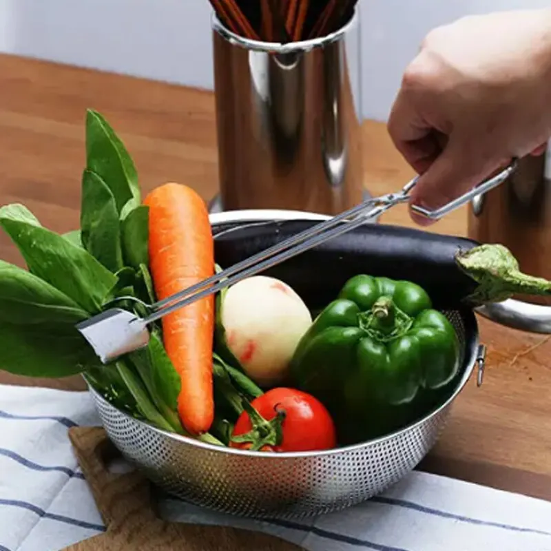 Food Tongs Carbon Clamp Tools Grill Accessories Scissor Type Charcoal Tongs
