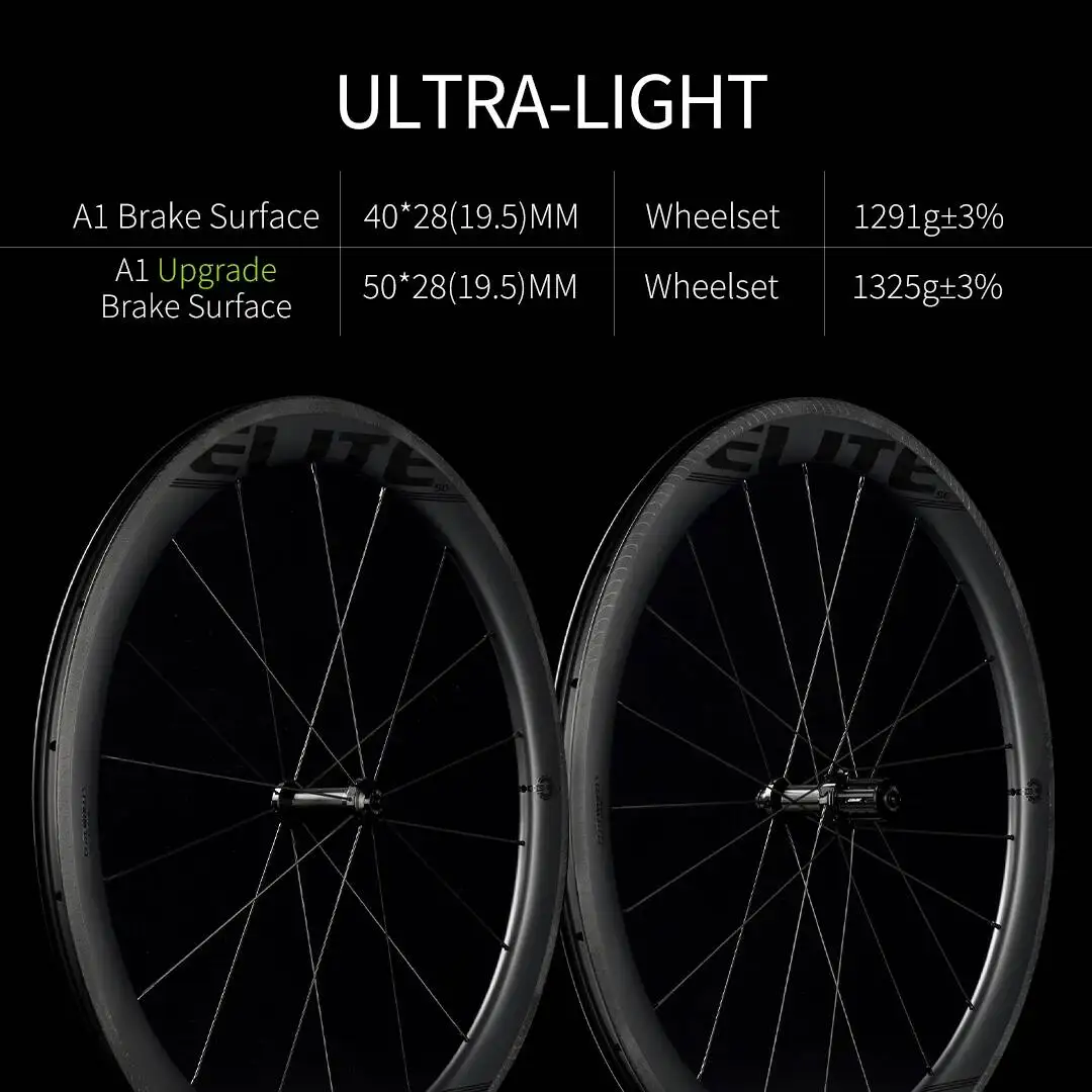 ELITEWHEELS EDGE 40 ミリメートル 50 ミリメートル超軽量カーボン