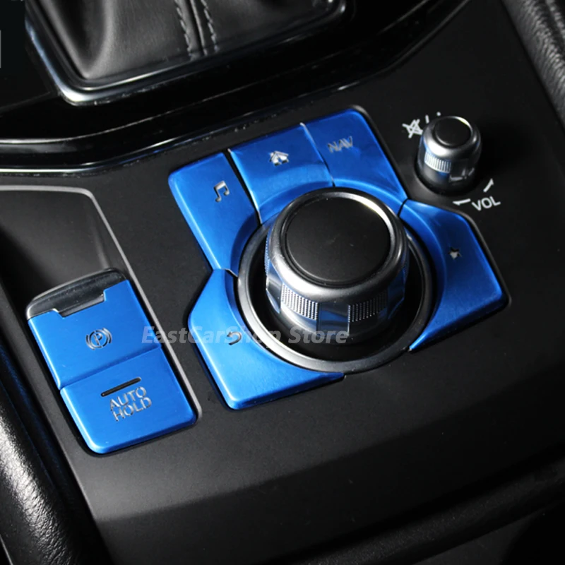 

for Mazda CX-5 CX5 2021 2020 2019 2018 2017 Car Central Control Button Sequins Automotive Multimedia Key Patch Cover Accessories
