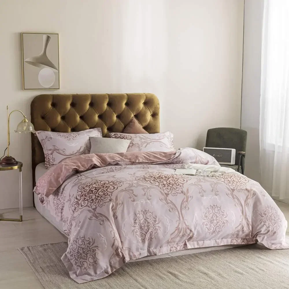 

Simple&Opulence 2/3Pcs Double Bed Linens Bedding Set Reversible Floral King Size Pillowcase Duvet Cover Comforter Bed Sheet Sets