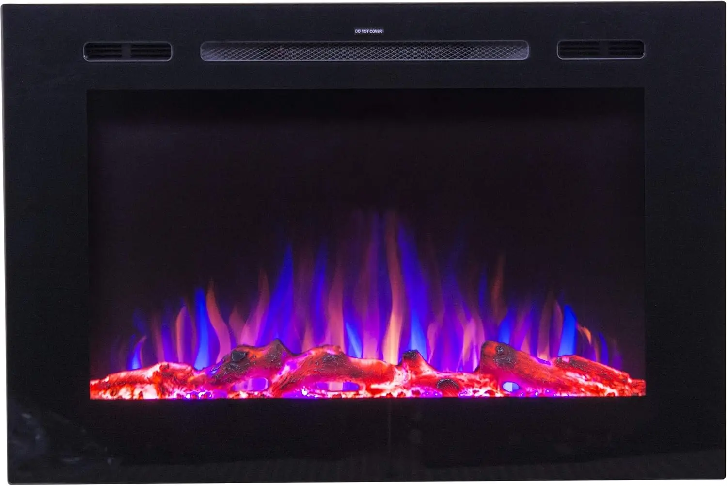 Smart Electric Fireplace-The Forte 40 Inch Recessed Mounted-30 Realistic Ember Color/Flame Options-1500W Heater w/Thermostat