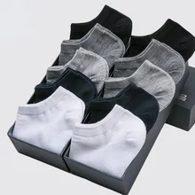 

10 Pairs/Lot Men sock Men Low Cut Solid Color Socks Black White Gray Breathable Cotton Sports Socks Male Short Socks Women