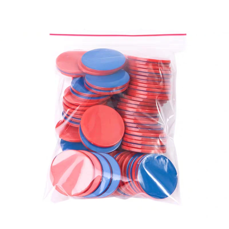50PCS 플라스틱 2 색 카운터 크기 25MM 계산 칩 교육 장난감 어린이 소년 소녀 수학 교실 용품