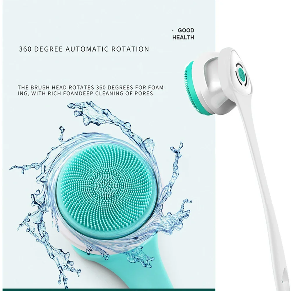 Bathroom Accessories Electric Shower Brush, Back Shower Sponge, Frosted Silicone Brush, Portable Travel Cleaning 전신건조기