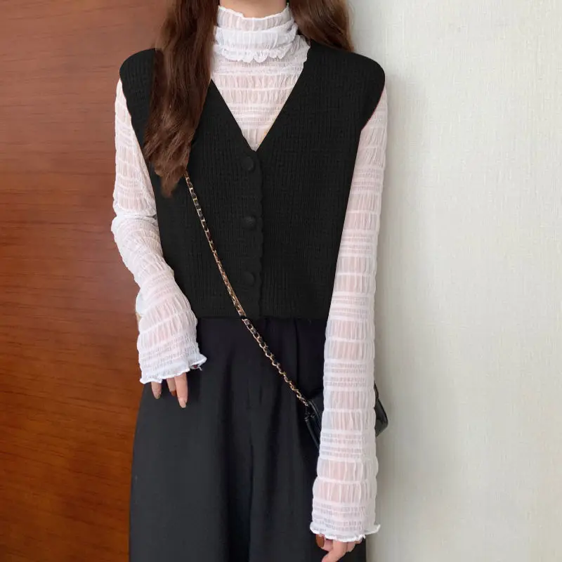 Gebreid oversized wollen vest voor vrouwen mouwloze alpacatrui Wintertrui vest met spleten gezellig gilet Pullover vest Cadeau voor haar - België