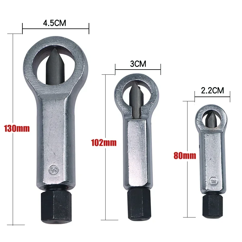80/102/130mm Heavy Duty Rust Resistant Damaged Nut Splitter Remover Rusty Nut Splitter Spanner Remove Cutter Tool Steel Wrench
