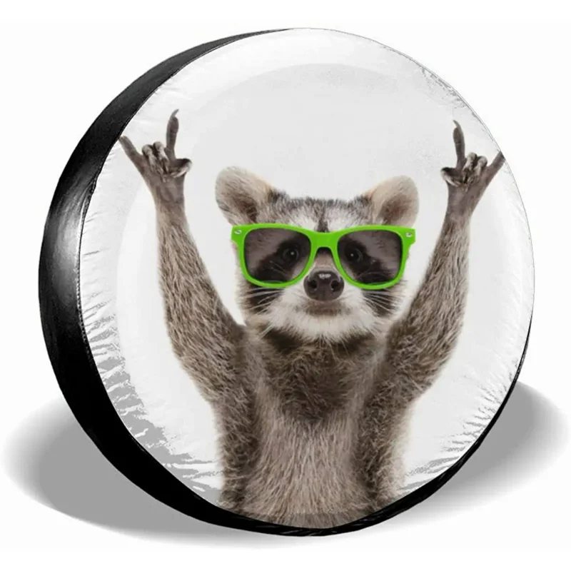 

Eson J запасная крышка для шины, забавные зеленые солнцезащитные очки с енотовым изображением рок животных, пыленепроницаемые водонепроницаемые чехлы для колес