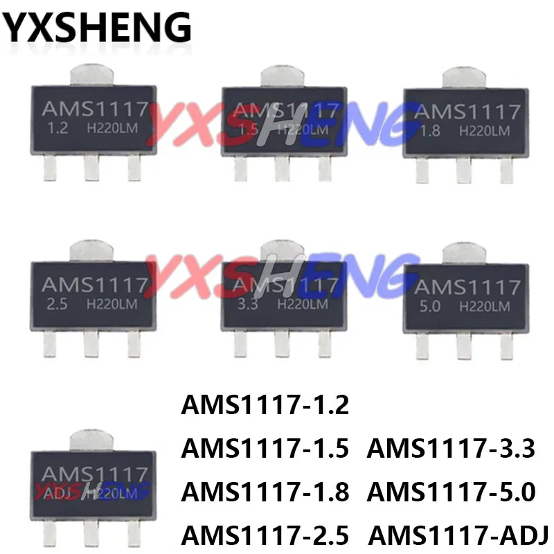 20PCS SOT-89 AMS1117 STK17 Series AMS1117-1.2 AMS1117-1.5 AMS1117-1.8 ...