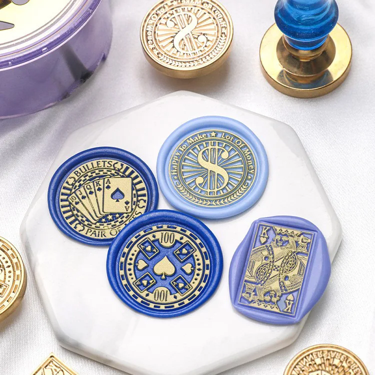 3D Embossed Wax Seal Stamp Playing cards/dice/coins Sealing Stamp Head For Scrapbooking Cards Envelopes Wedding Invitations wax seal stamp