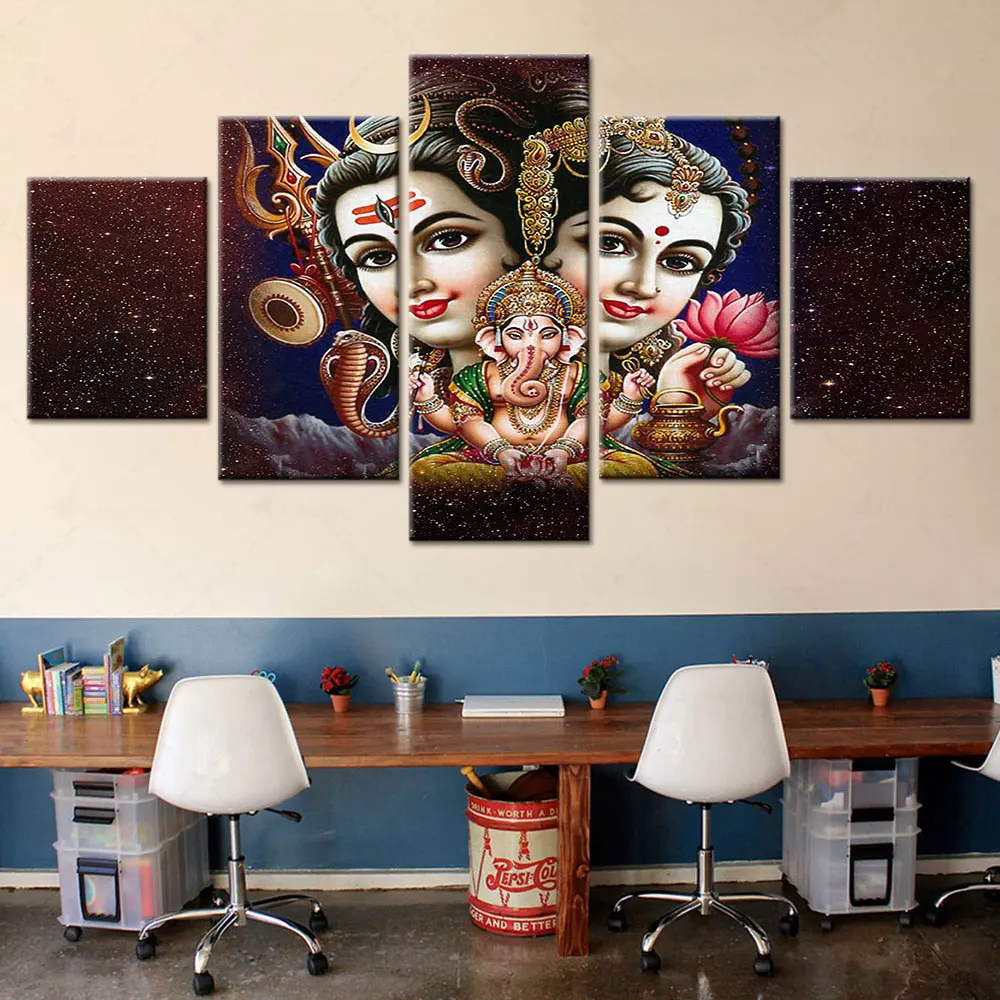 

Artsailing HD Printed 5 Piece Canvas Art Indian God Painting Poster Wall Pictures Home Decor For Living Room Frame Free Shipping