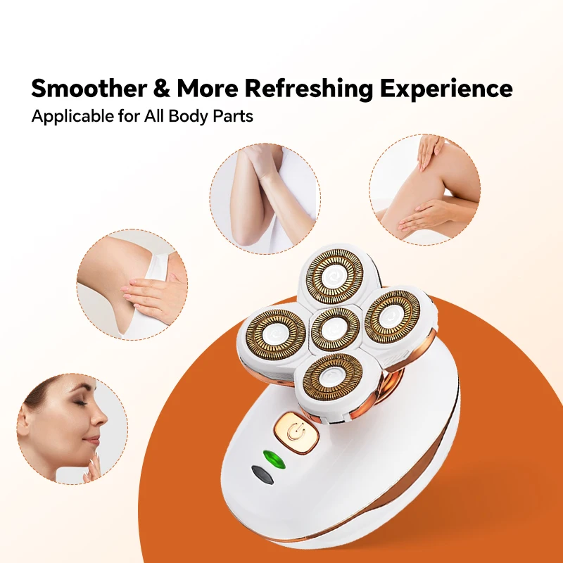 5개의 회전 블레이드가 있는 USB 전기 면도기는 대머리 머리, 대머리 공작 기계로도 사용할 수 있습니다.