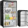 Waterproof Shelving Rack Cover Dustproof Storage Unit Clear Front Zippered Protector Heavy Duty 600D Shelving Cover with Side 2