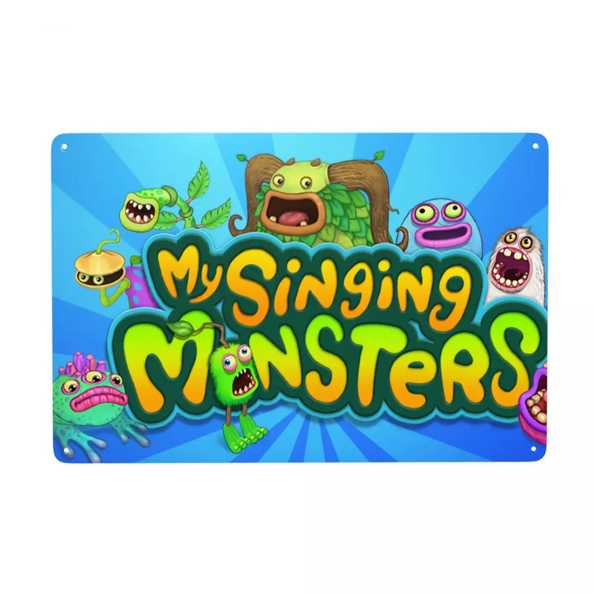 Retro My Singing Monsters Metal Signs Custom Anime Cartoon Game Targhe Di Latta Gate Garden Bar Wall Decor 12X8 Pollici