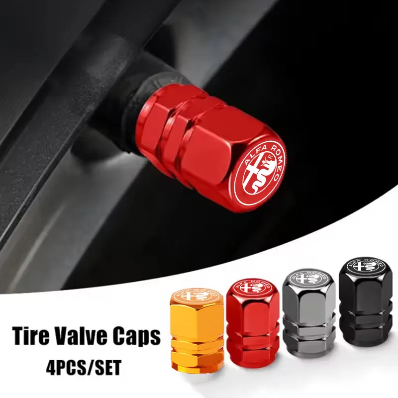 4Pcs Car Tire Valve Stem Caps – Premium Aluminum Wheel Accessories