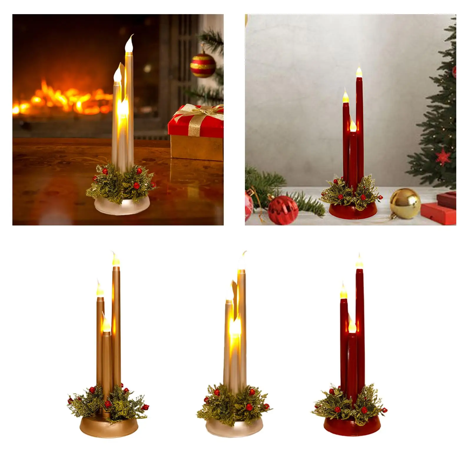 LED Candles, Flameless Christmas Candles, LED Candle Holders, Photo Props,