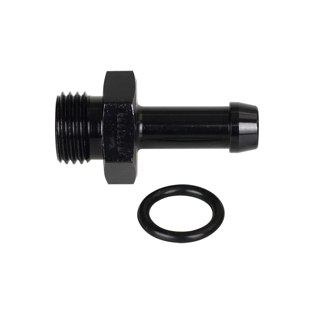 Lot De 2 Adaptateurs Tuyau Carburant 6AN Mâle Vers 5/16" OD - Aluminium Anodisé Noir