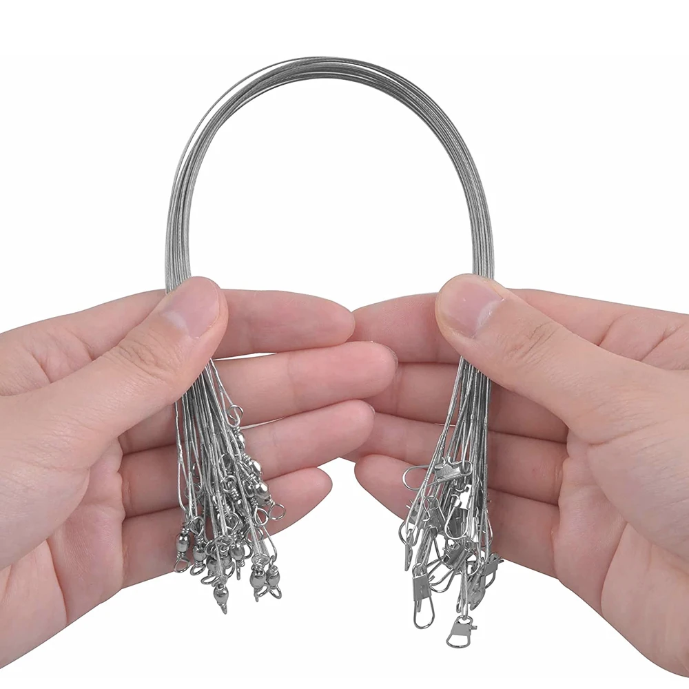 72Pcs/Pack 15cm 23cm 30cm Fishing Line Steel Wire Leader Rolling Swivels Duo-Lock Snap Fishing Tackles fishing line,fishing tackle