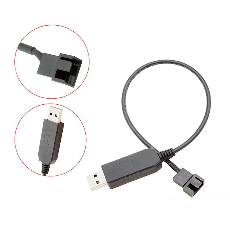 

USB To 4Pin PWM 5V To 12V Boost Line USB Sleeved PC Fan Power Adapter Connector Converter Cable For PC Cooling Fans Cooler