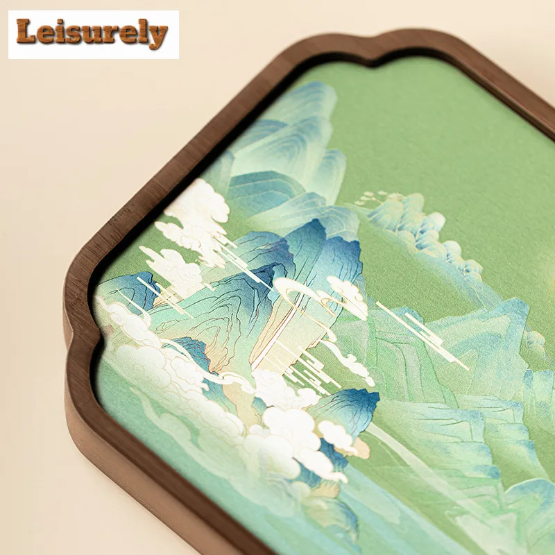Porcelain Panel Painting Tea Tray Japanese Cuisine Table Coffee Storage Board Coffeeware Teaware Dishes for Serving Tea Items