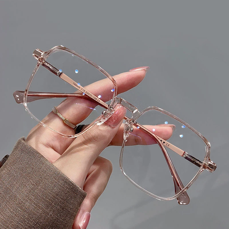 

Large Size Square Ultralight Blue Light Blocking Glasses Men Women Wire Frame Clear Lens Plain Eyewea Eye Glasses
