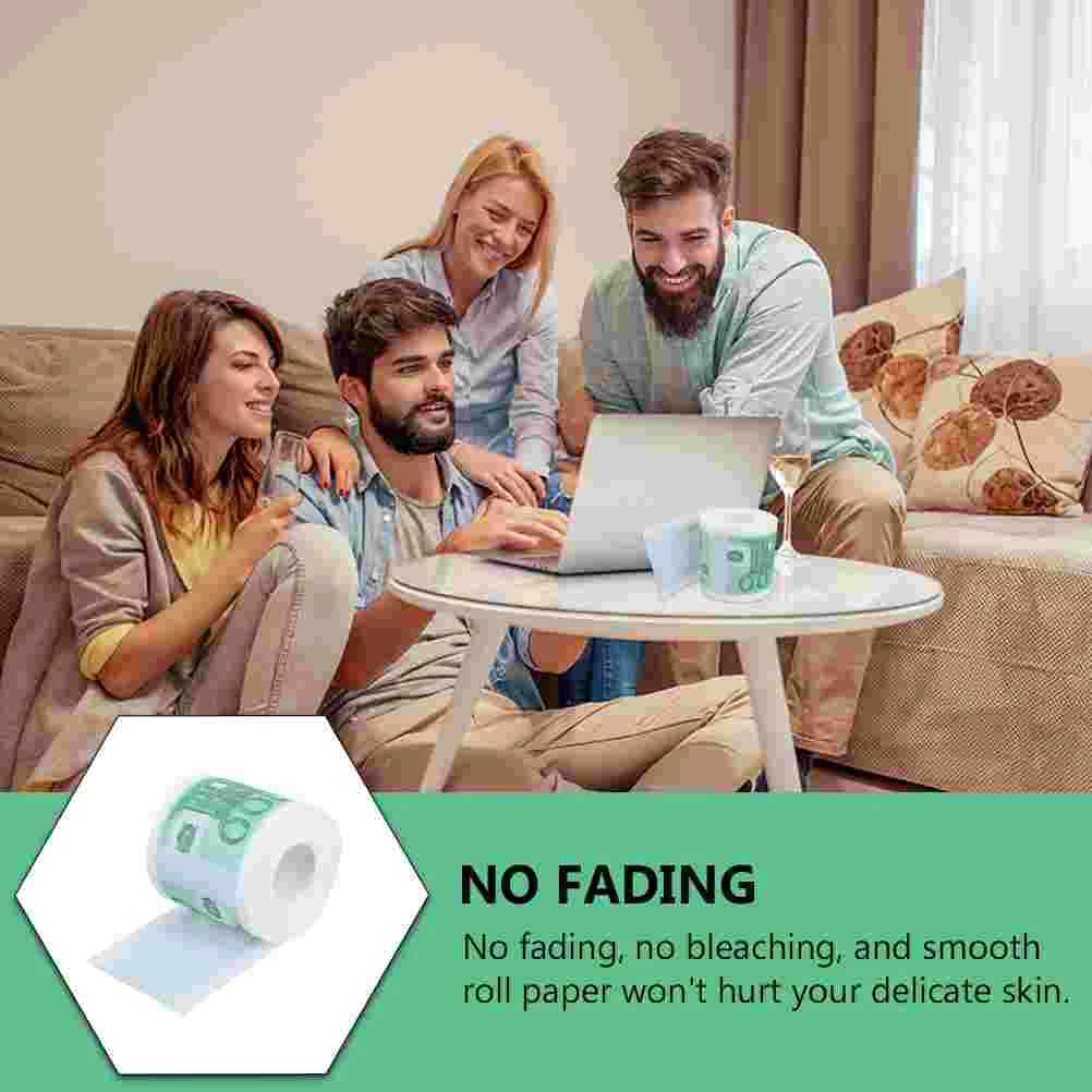 2 Rolls Toilet Paper Absorbent Napkin for Home Camping No Pigment Tissue Printed Napkins