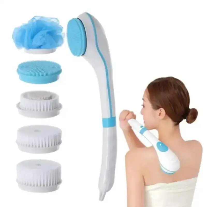 Electric Bath Brush Five Brushes in One Brush Face Wash Brush Full Body Wash Brush Soft Massage Brush Waterproof Scrubbing Brush