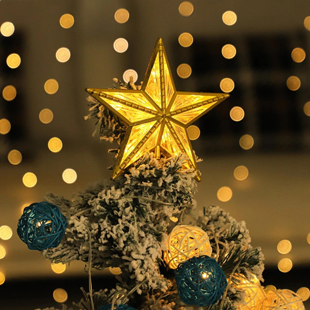 Christmas Tree Top Light – Battery Tree Topper, Crystal Lighted Tree Topper
