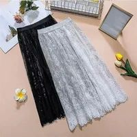 Jupon en dentelle florale anti-transparence pour Cheongsam, jupon en maille taille haute, doublure de robe streetwear pour femme 3