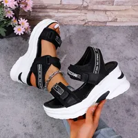 Femmes plate-forme sandales à talons compensés mode d'été nouvelles chaussures confortables pour les femmes léger décontracté Velcro plage sandales Zapatos De Mujer 6