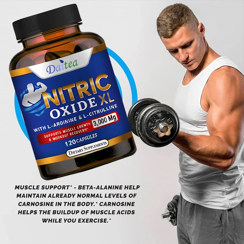 Daitea Dietary Supplement with L-Arginine and L-Citrulline 3000 mg - Performance Exercise Recovery - Non-GMO