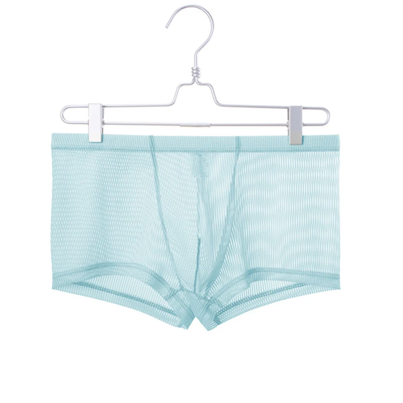 Men Panties Mens Transparent Mesh Underwear Solid Color Ultra-thin Breathable Boxer Shorts for Male Underpants Boxershorts