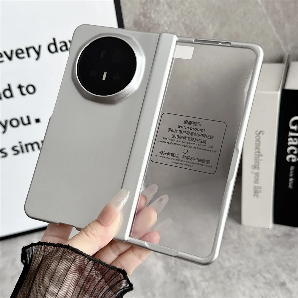 Solid Color Protective Phone Case with Transparent Back Cover and Front Protection Film