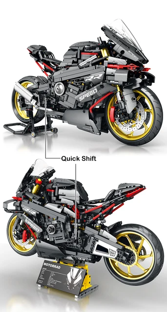 M MENBIS Bricks Motorcycle Super racing moto Building blocks Model Mini Sets City Rc Motorbike MOC Toys For Kids Children Boys 5