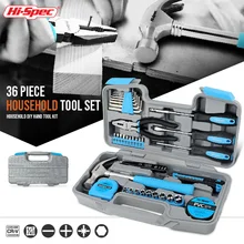 

Hi-Spec 36pcs Multifunctional Household Hand Tool Set Blue Hardware Toolbox Wrench Screwdriver Pliers Hammer Hand Tools Box
